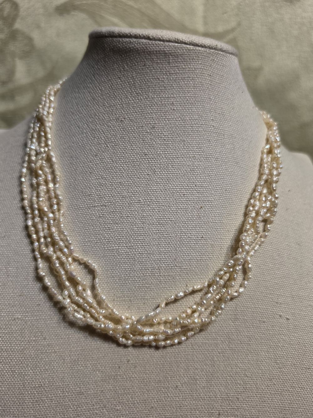 #1335 Multi-Strand Cream Freshwater Pearl Necklace